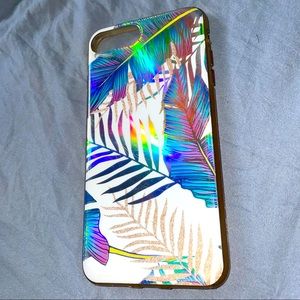 Iphone 7Plus,white,Shiny,Tropical,Holographic.